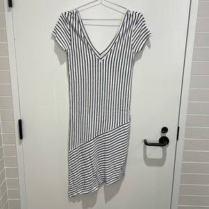 Zara Asymmetrical striped summer dress with v-neck
